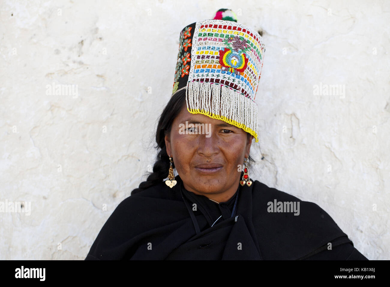 Bolivien, tarabuco, Quechua, Tracht, Frau, Stockfoto