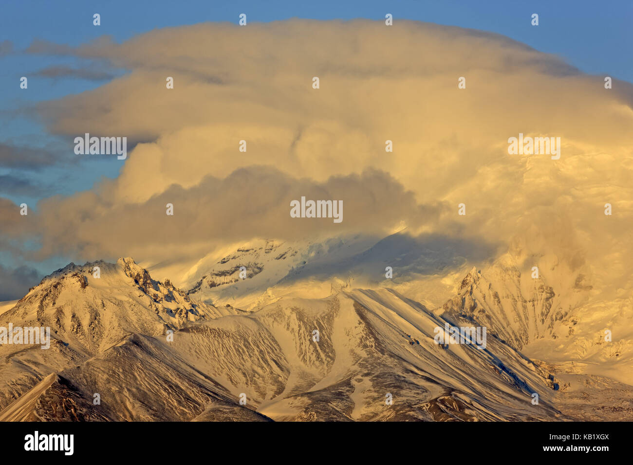 Nordamerika, USA, Alaska, der Central South, Wrangell Mountains, Wrangell St. Elias National Park, drum Berg (3661m), Stockfoto