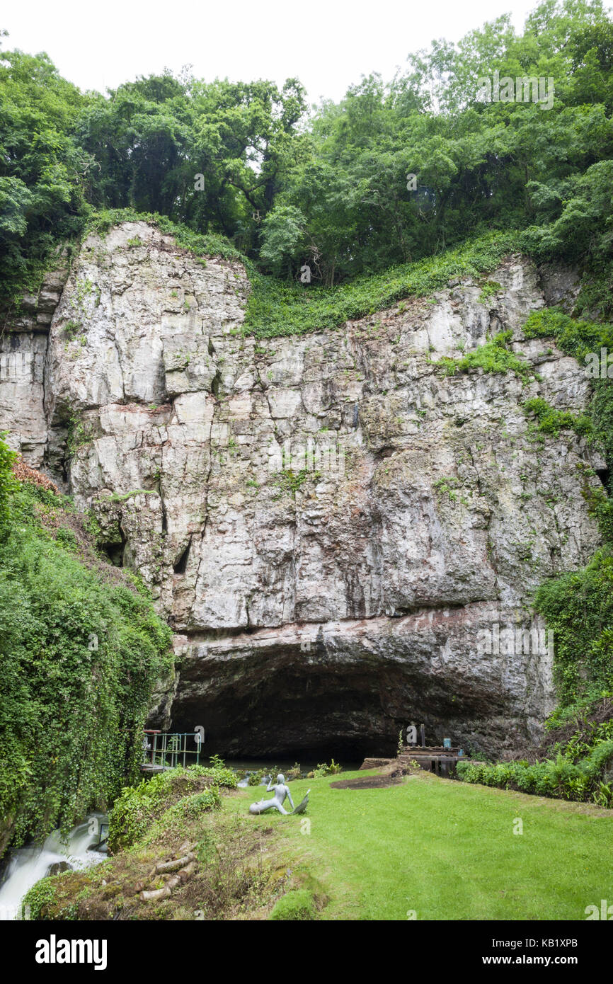 England, Somerset, Wookey Hole Eingang zum Wookey Hole Höhlen, Stockfoto
