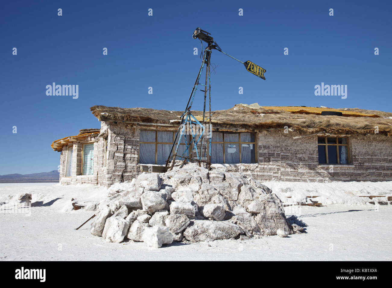 Bolivien, Salar de Uyuni, Salz Hotel, Stockfoto