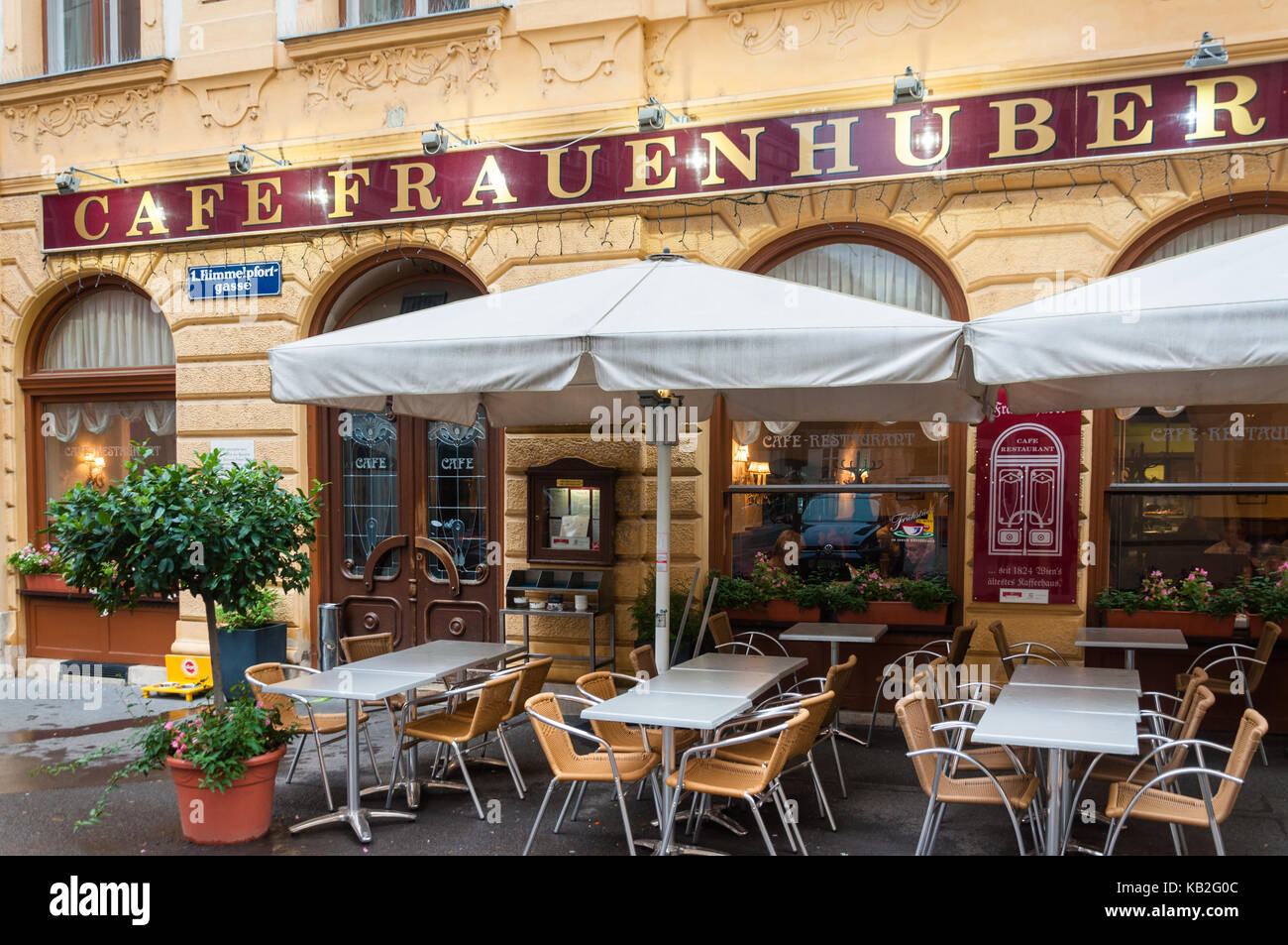 Cafe Frauenhuber: Das älteste Kaffeehaus in Wien Stockfoto