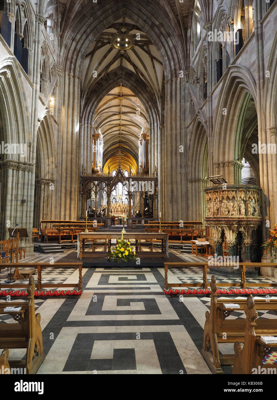 Die Kathedrale von Worcester, Worcestershire, Interieur zeigt