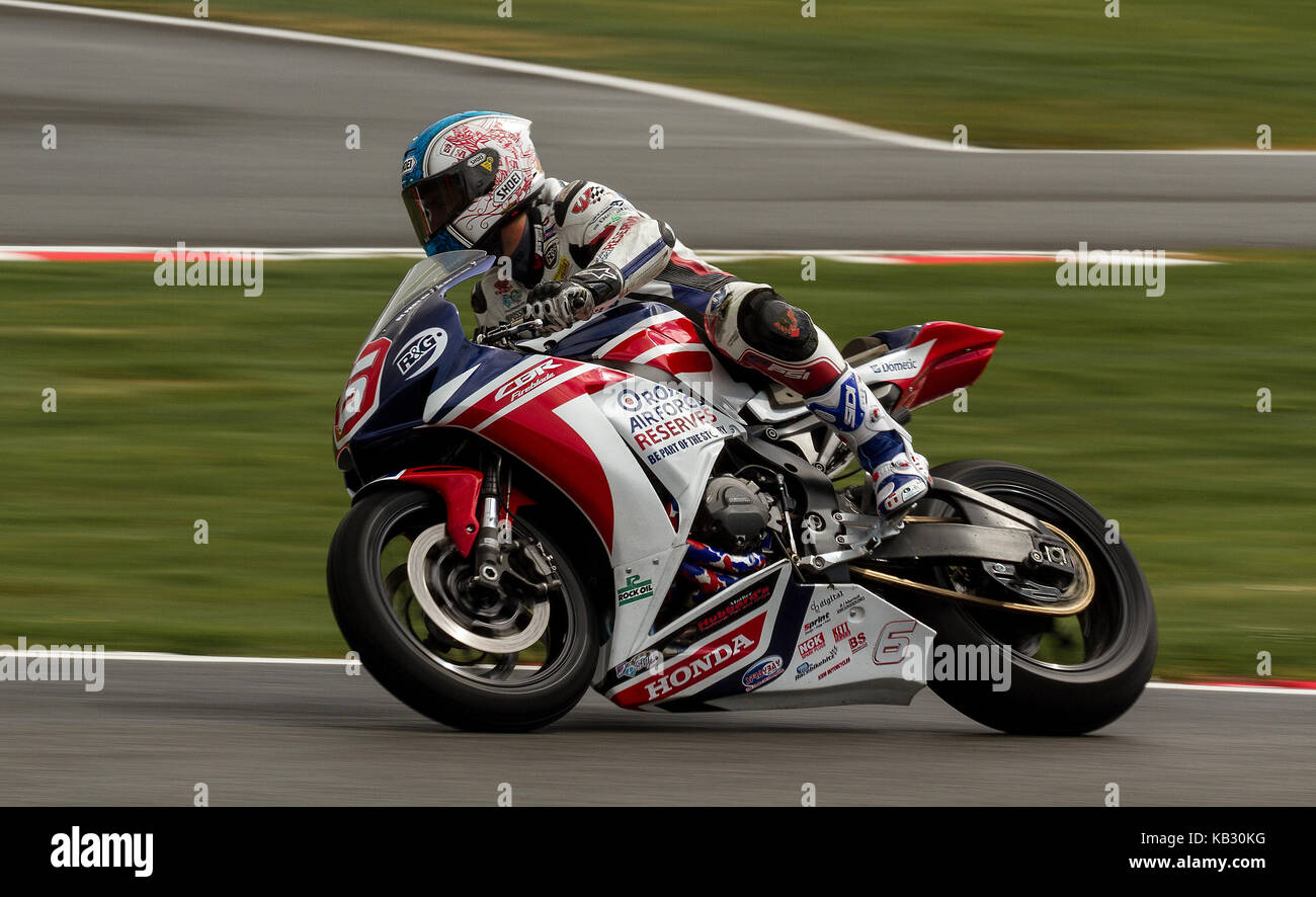 Reiter aus British Superbike Championship in Oulton Park, England, Großbritannien Stockfoto