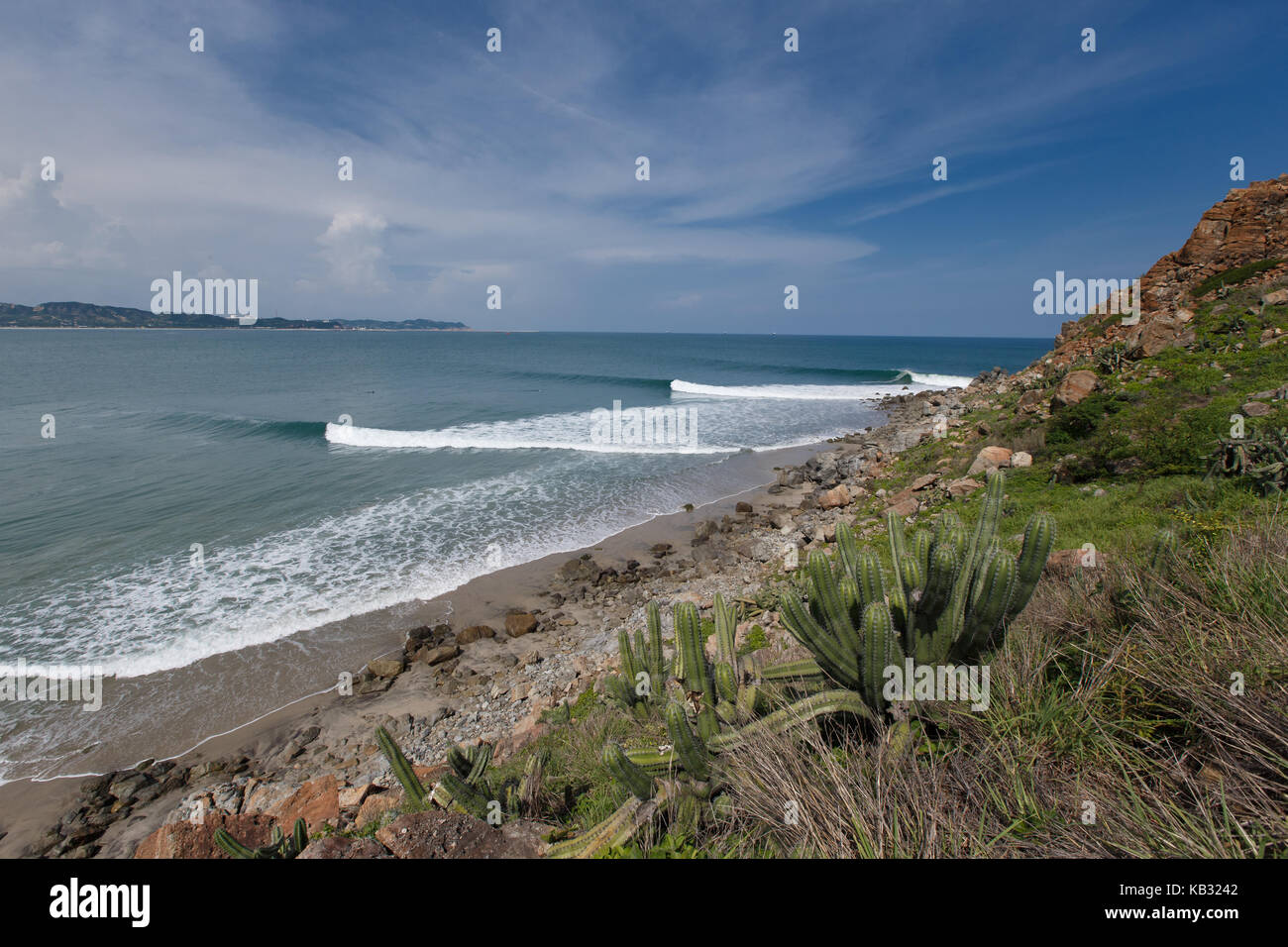 Perfekte Wellenreiten in Punta Conejo, Salina Cruz, Oaxaca, Mexiko. Stockfoto