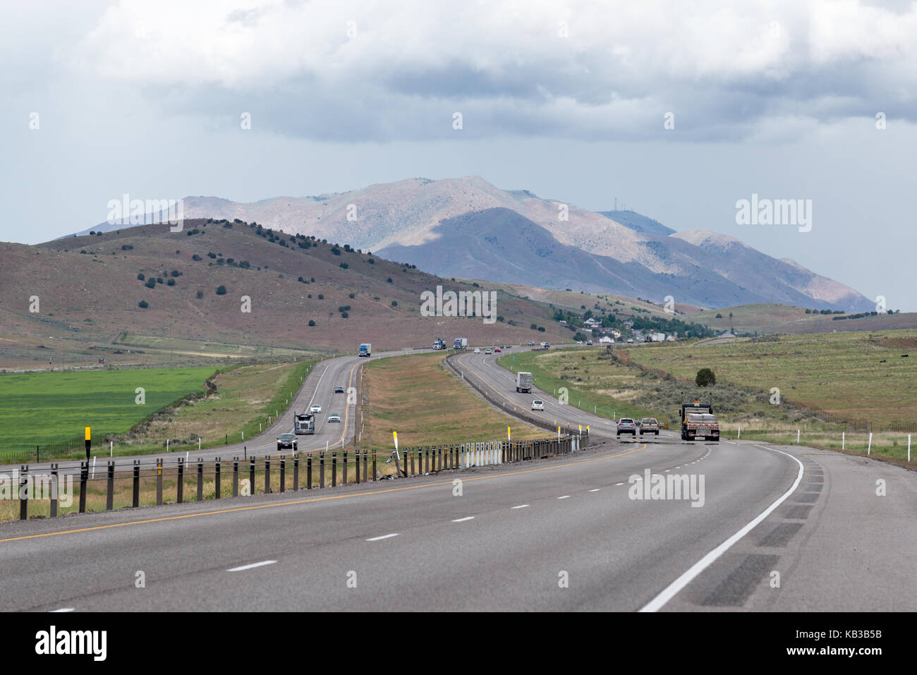 Der Interstate 15 im Norden von Utah. Stockfoto