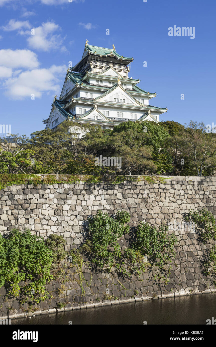 Japan, Honshu, Kansai, Osaka, Schloß, Stockfoto