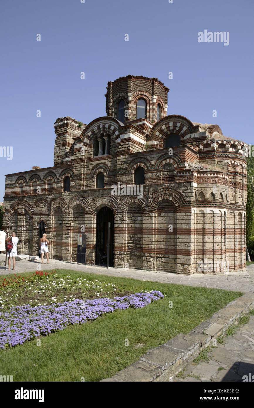Nessebar, Christ Pantokrator Kirche auf dem Hauptplatz der Altstadt, dem Schwarzen Meer, Bulgarien, Europa, Stockfoto