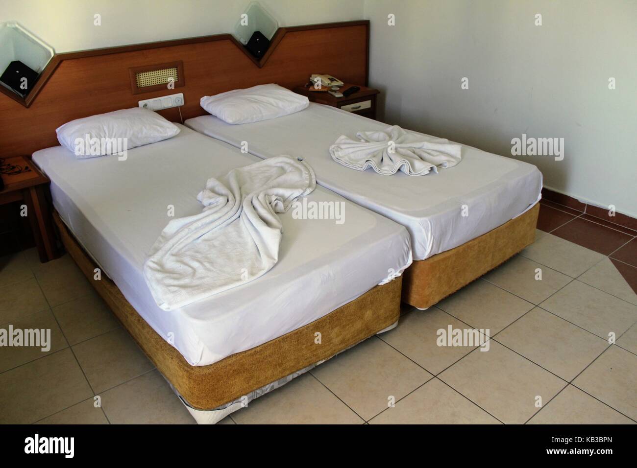 Das Zimmer im Kleopatra Beach Hotel (Alanya, Türkei). Stockfoto