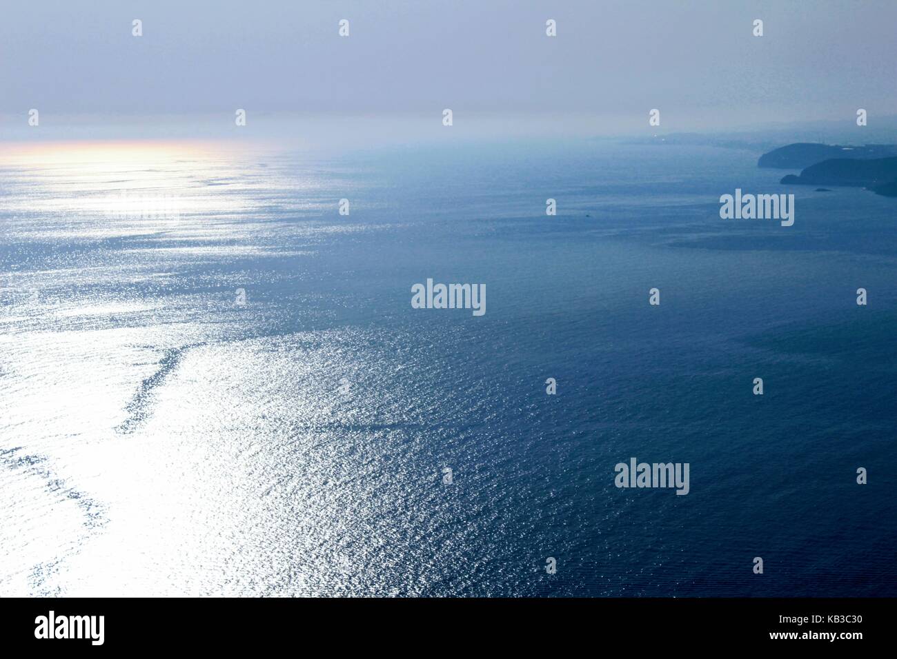 Blick auf das Mittelmeer im Bereich der türkische Riviera (Alanya, Türkei). Stockfoto