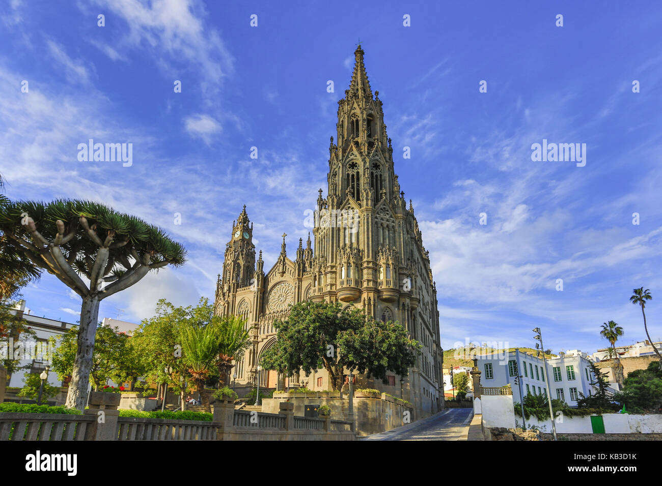 Spanien, Kanarische Inseln, Gran Canaria, Arucas, Kirche San Juan Bautista, Stockfoto