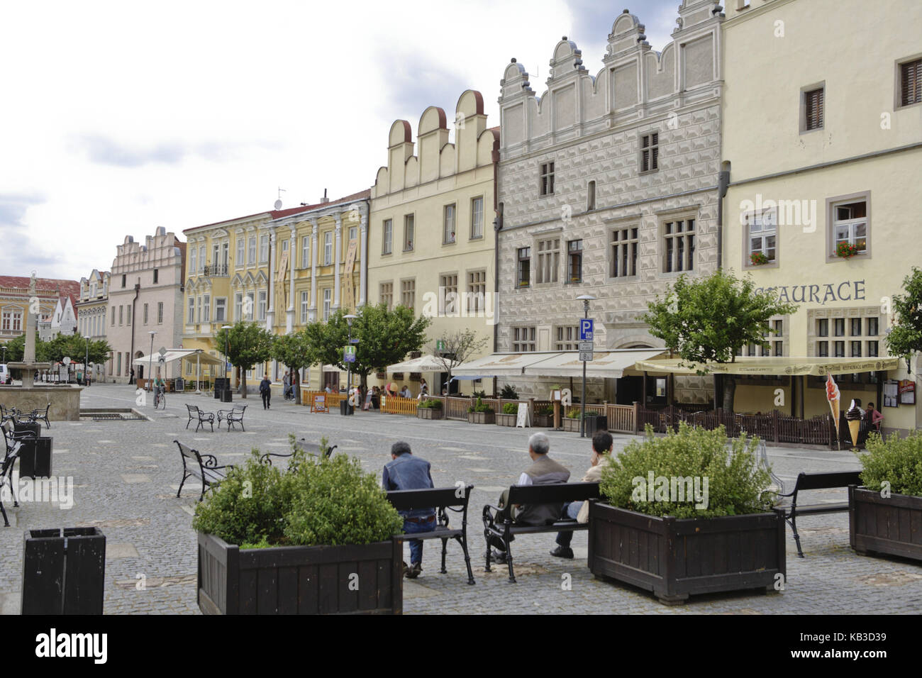 Marktplatz von slavonice, Südwesten, Mähren, Tschechien, Grenze zu Österreich, Stockfoto