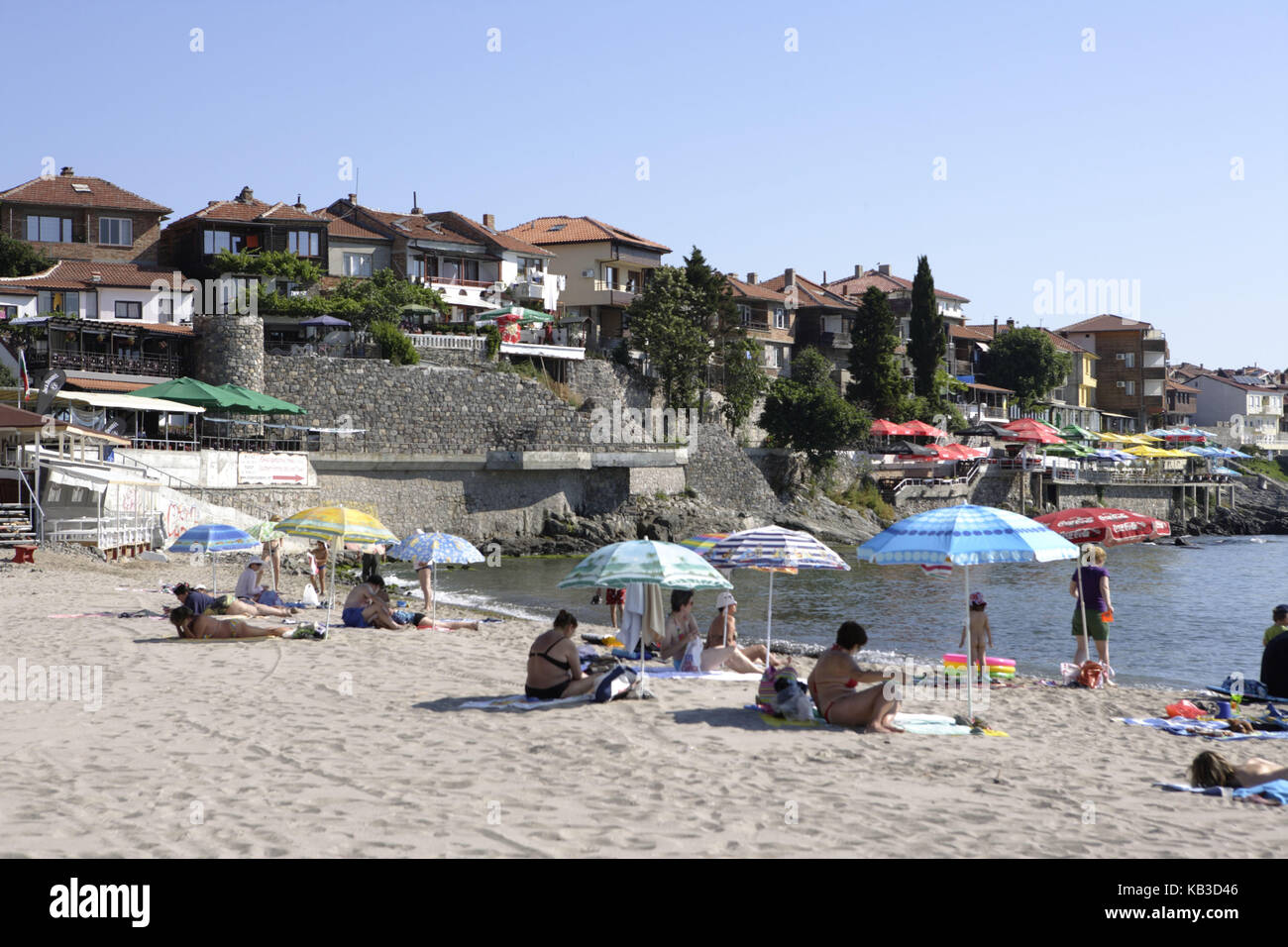 Strand in der Nähe von Sozopol, das Schwarze Meer, Bulgarien, Europa, Stockfoto