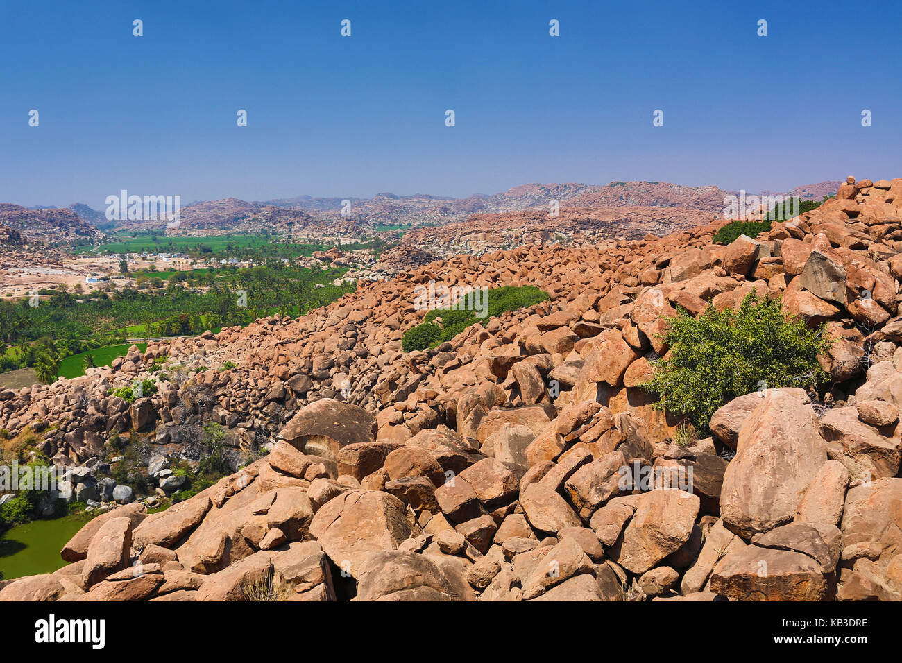 Indien, Karnataka, hampi, Ruinen von vijayanagar, Rock Landschaft Stockfoto
