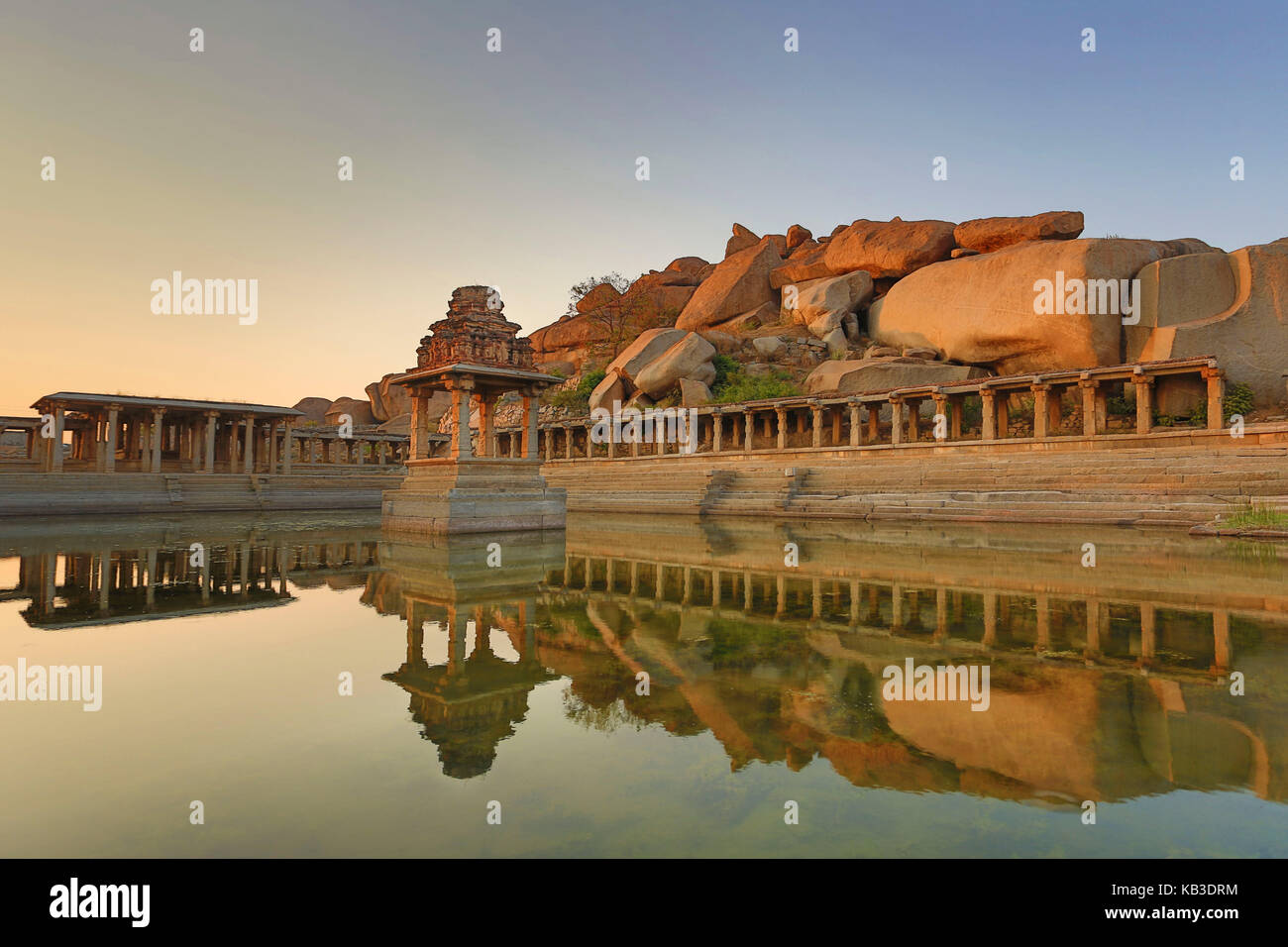 Indien, Karnataka, hampi, Ruinen von vijayanagar, Sri Krishna Tempel Stockfoto