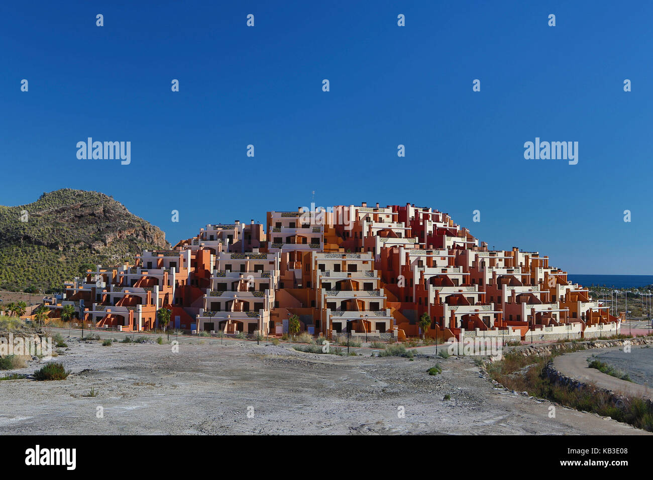 Spanien, Andalusien, Provinz Almeria, nahe Mojacar, neue Wohnhäuser Stockfoto