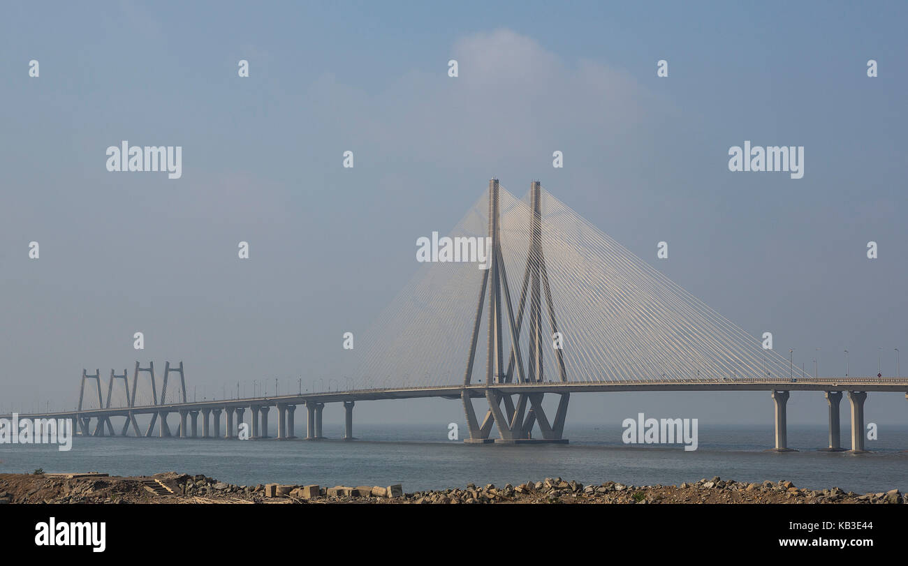 Indien, maharastra, Bombay, chapelra worli Sealink bridge Stockfoto