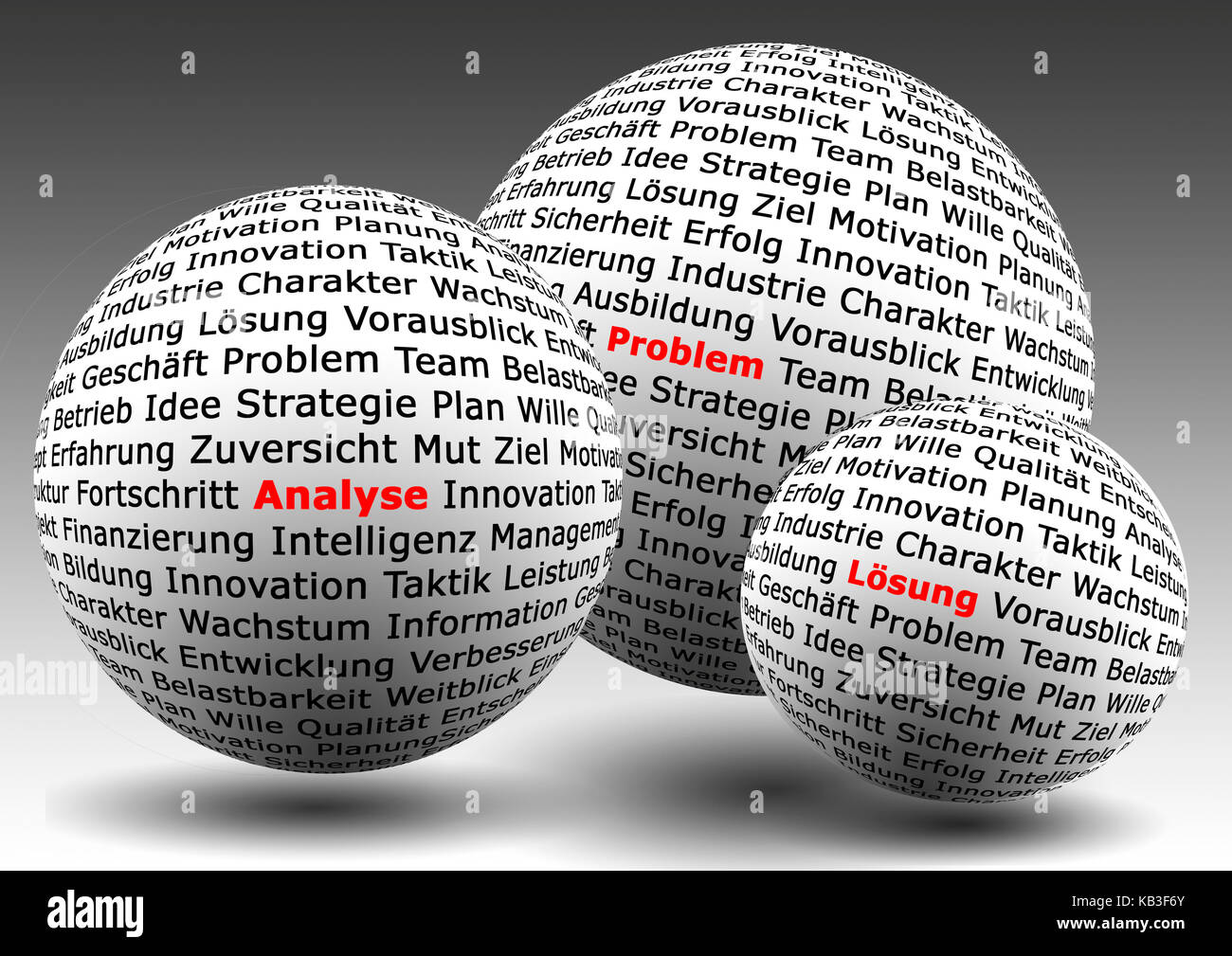 Wort Ball-, Problem-, Analyse, Lösung, Stockfoto