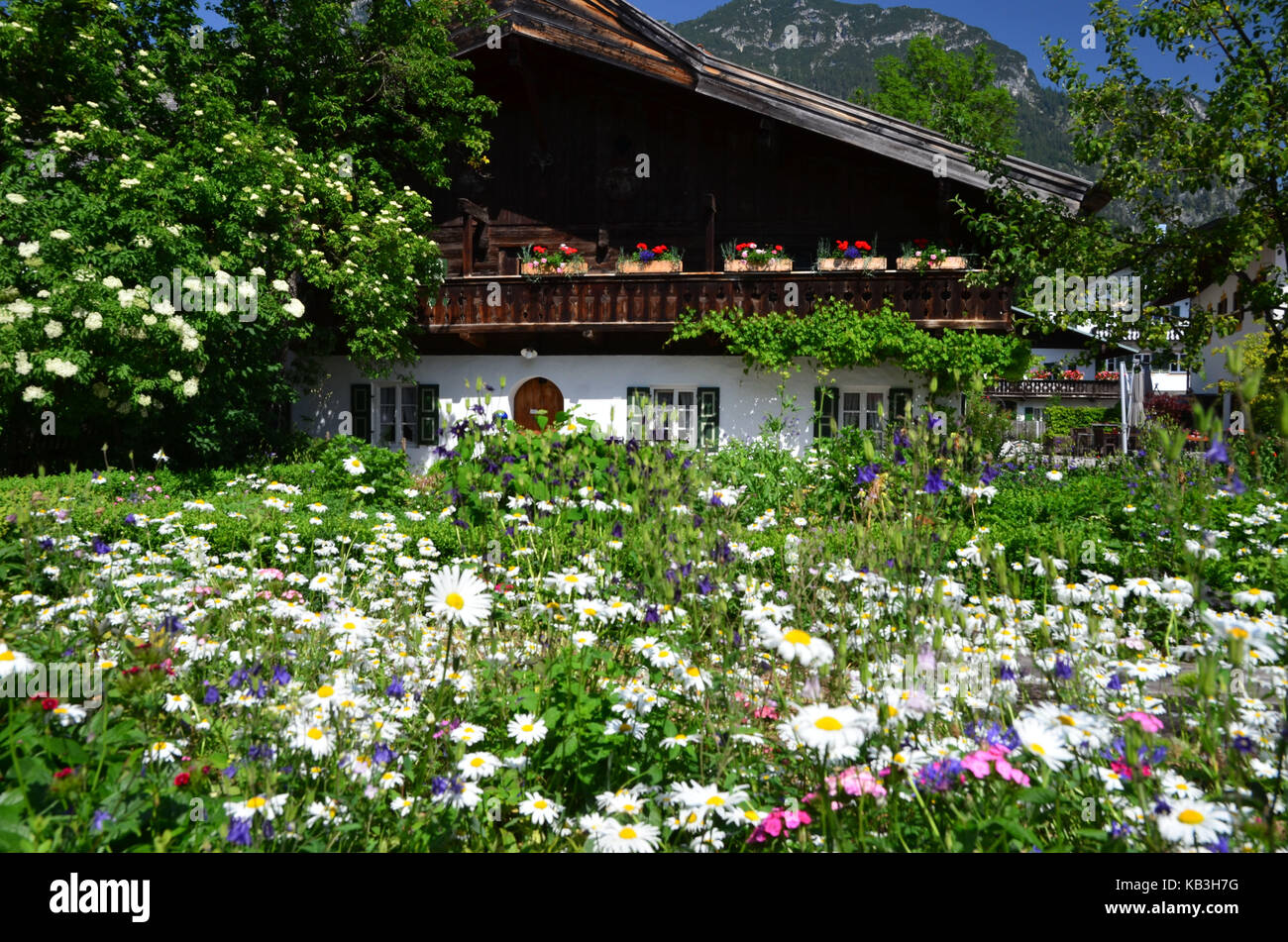 Deutschland, Bayern, Garmisch-Partenkirchen, mohrenplatz (Quadrat), Cottage Gardens, Stockfoto