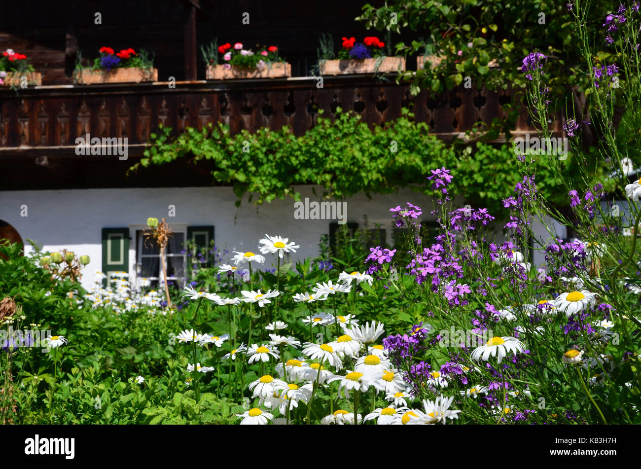 Deutschland, Bayern, Garmisch-Partenkirchen, mohrenplatz (Quadrat), Cottage Gardens, Stockfoto