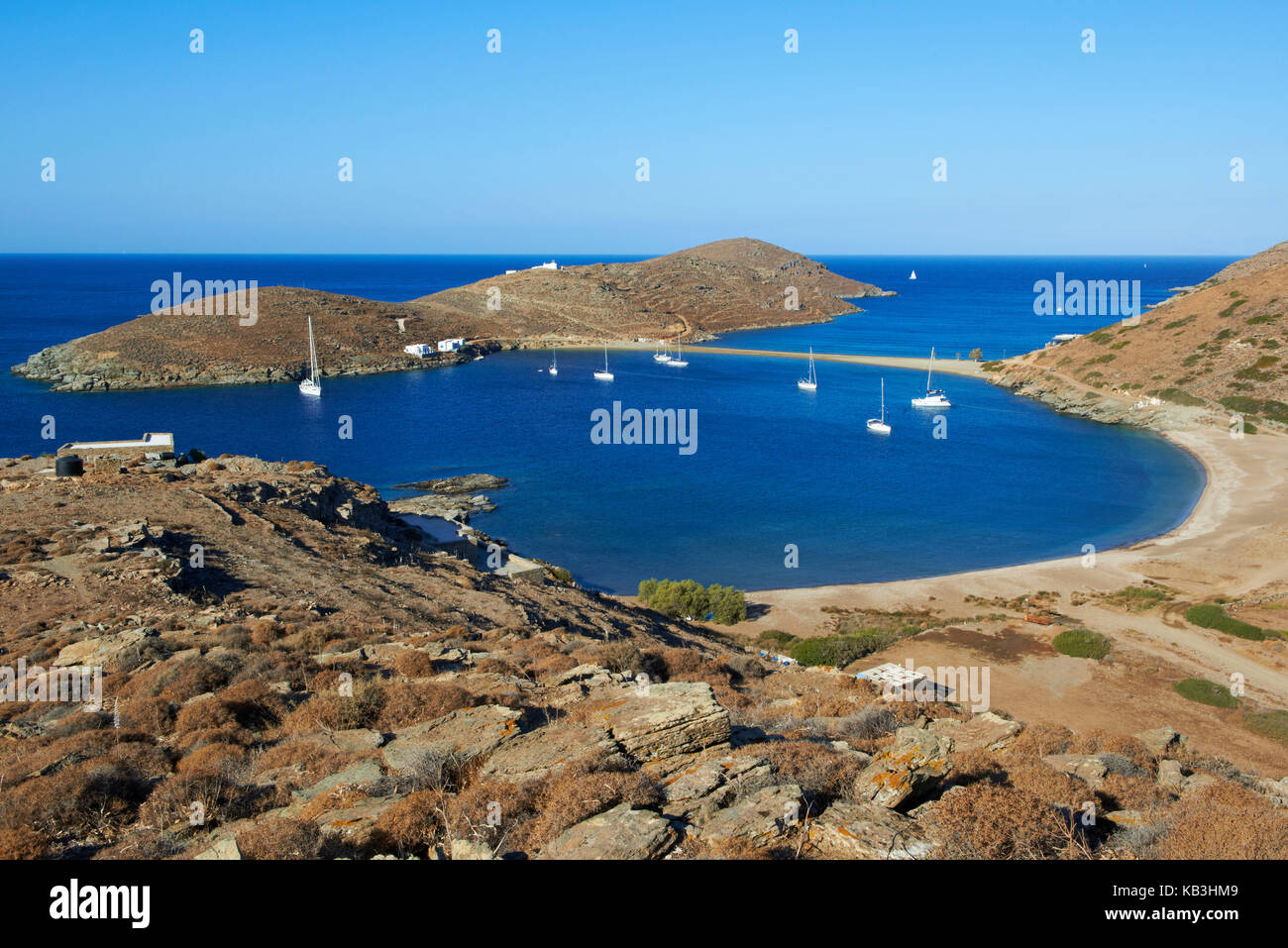 Blick auf die Insel kythnos, Griechenland, Europa, Stockfoto