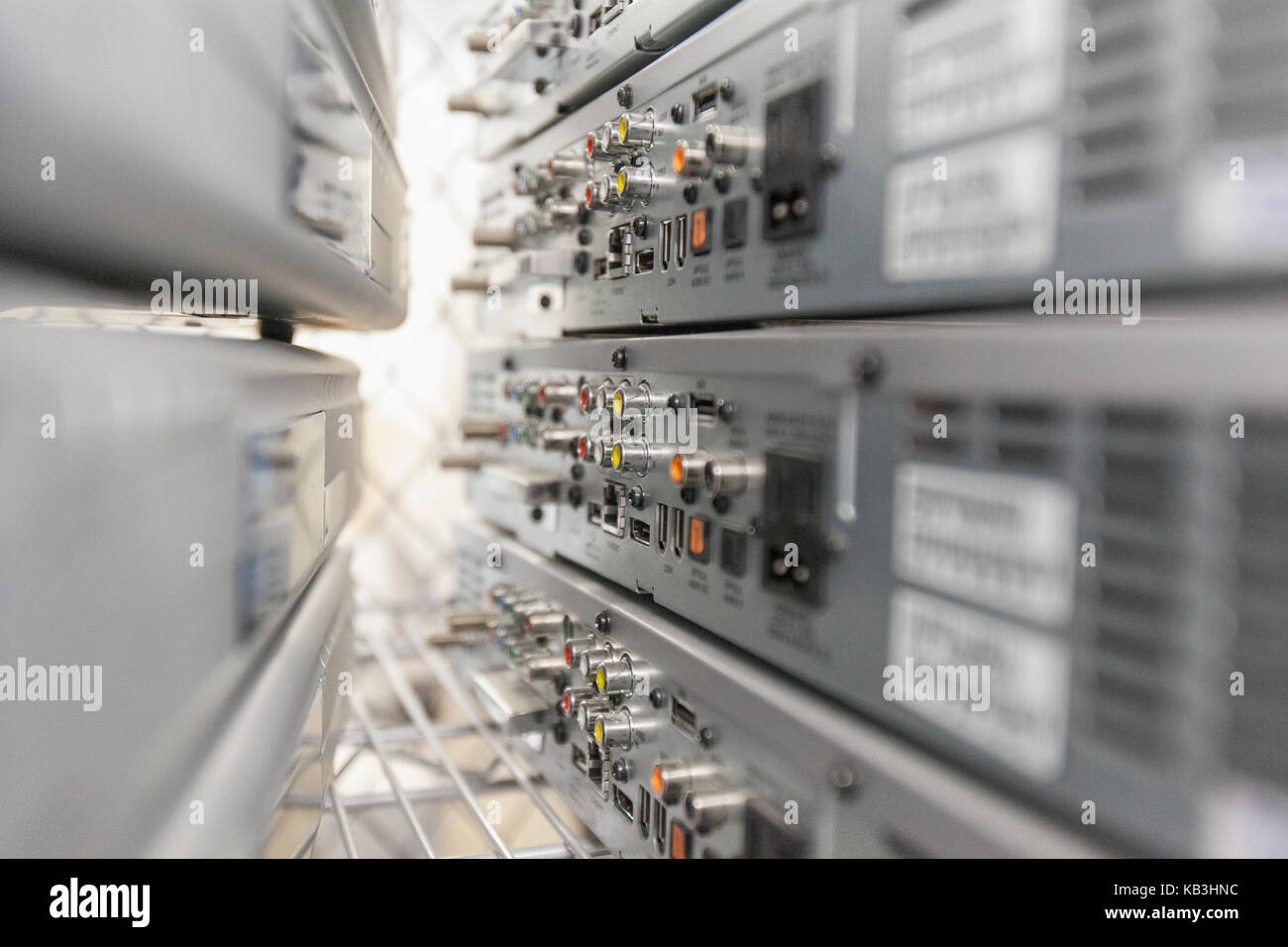 Zahnstangen der Set-Top-Boxen Stockfoto