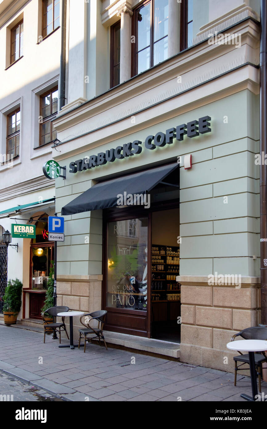 Starbucks Coffee Shop in Krakau, Polen, Europa Stockfoto