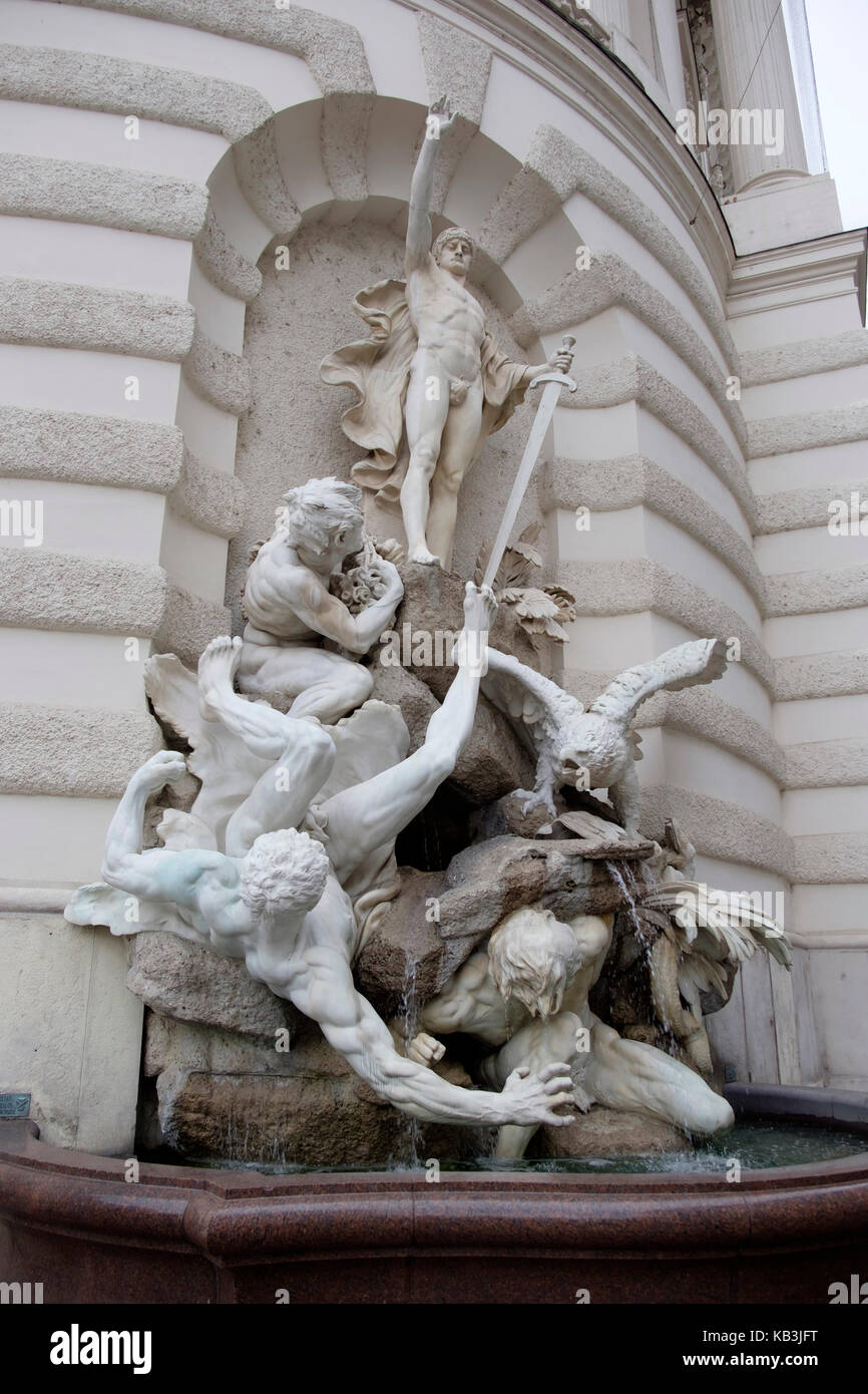 Statuen in den Michaelerplatz Square, Hofburg, Wien, Österreich, Europa Stockfoto