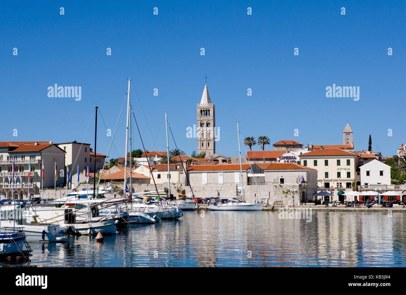 Kroatien, Insel Rab, Inselhauptstadt, Hafen, Stockfoto