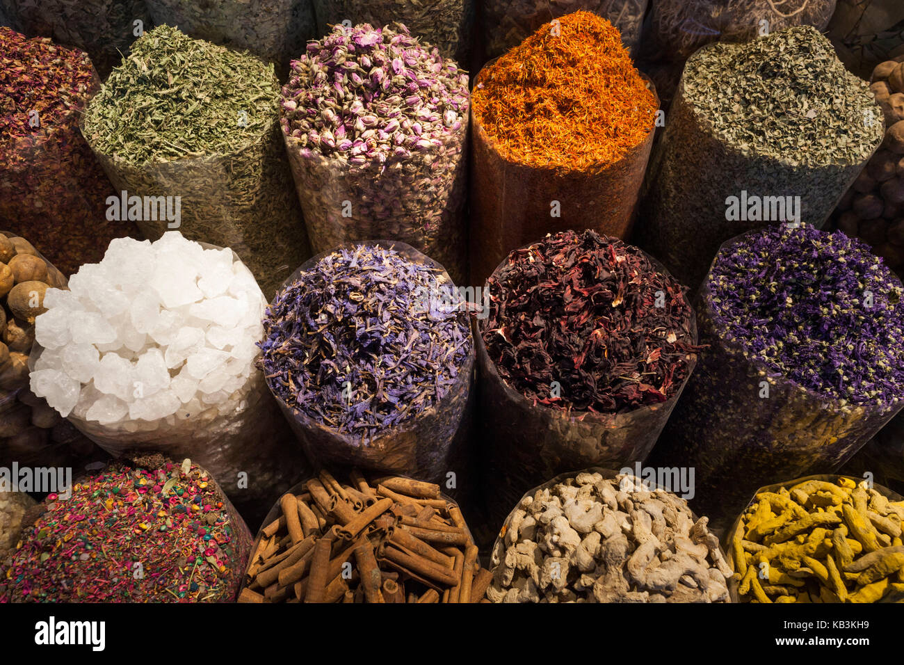 Vae, Dubai, Deira, Spice Souk, arabische Gewürze Stockfoto