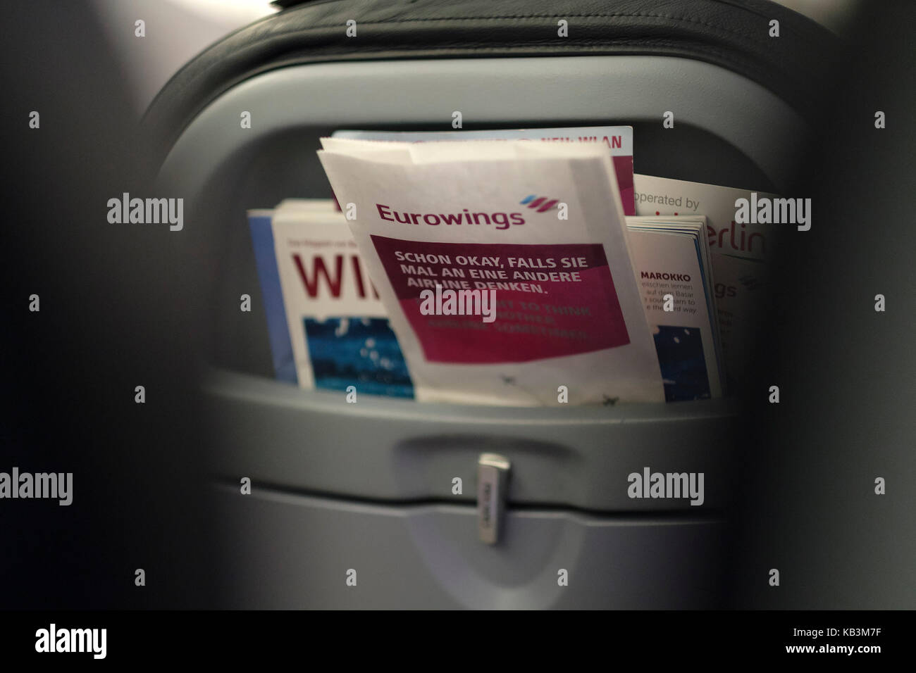 Eurowings Flugzeug Interieur Stockfoto