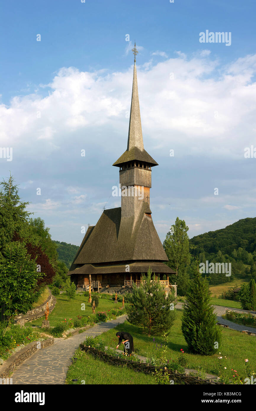 Rumänien, Region Maramures, Karpaten, Iza-Tal, Kloster Barsana (Manastirea Barsana) Stockfoto