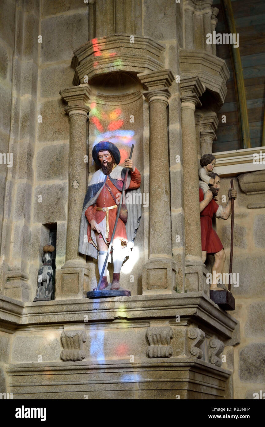 Frankreich, Finistere, stoppen auf Way of St. James, die Kirche St. Thegonnec, Pfarrei Gehäuse Stockfoto