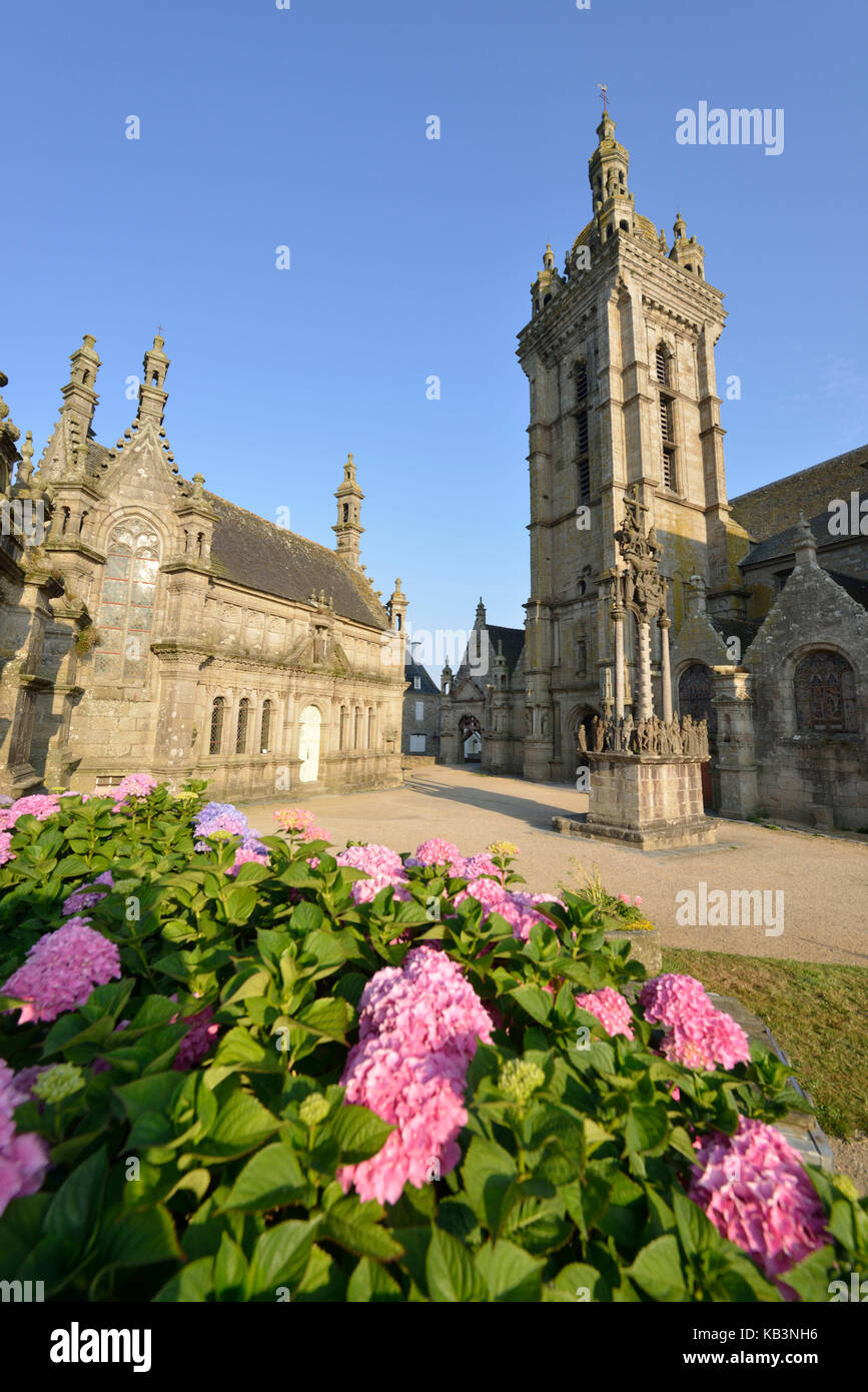 Frankreich, Finistere, stoppen auf der Way of St. James, St. Thegonnec, Pfarrei Gehäuse Stockfoto