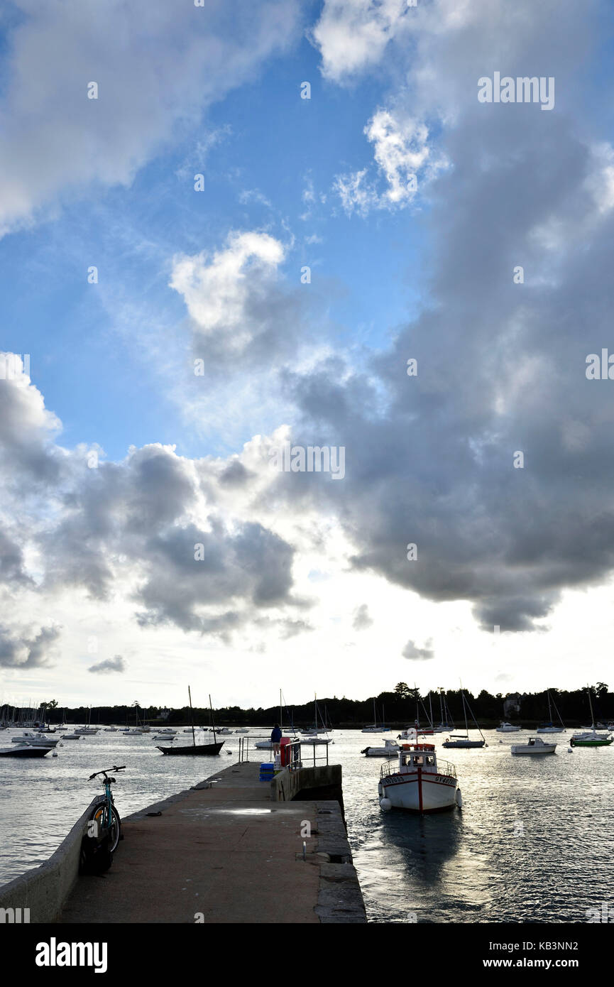 Frankreich, finistere, den kleinen Hafen von Ile Tudy Stockfoto