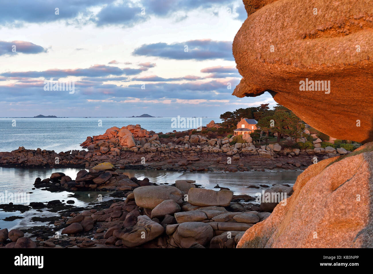 Frankreich, Cotes d'Armor, Perros Guirec, Ploumanac'h, rosa Granitküste (cote de Granit Rose) Stockfoto