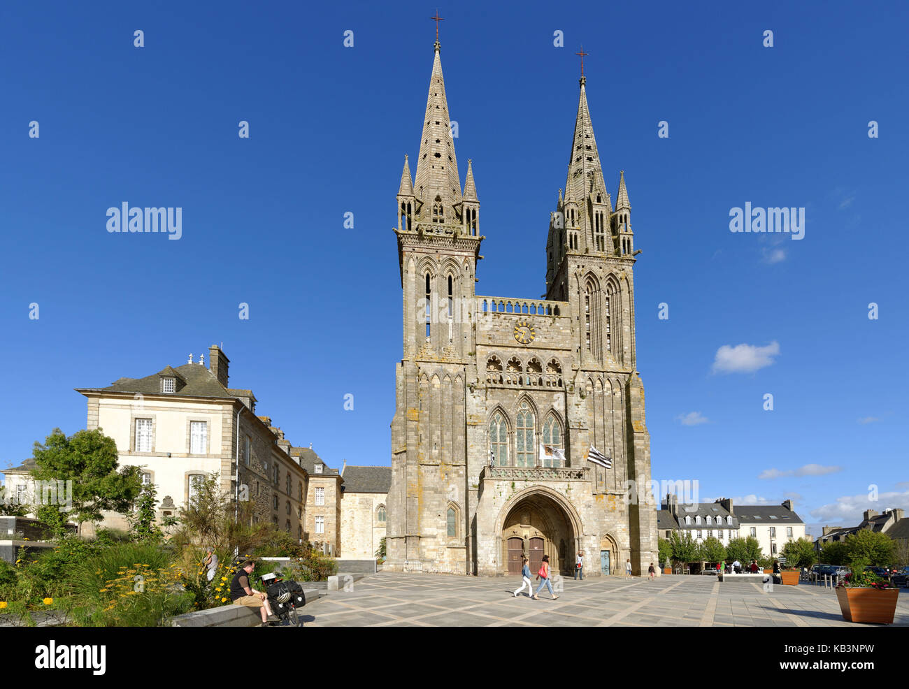 Frankreich, Finistere, Saint Pol de Léon, die Kathedrale Saint Paul Aurelien Stockfoto