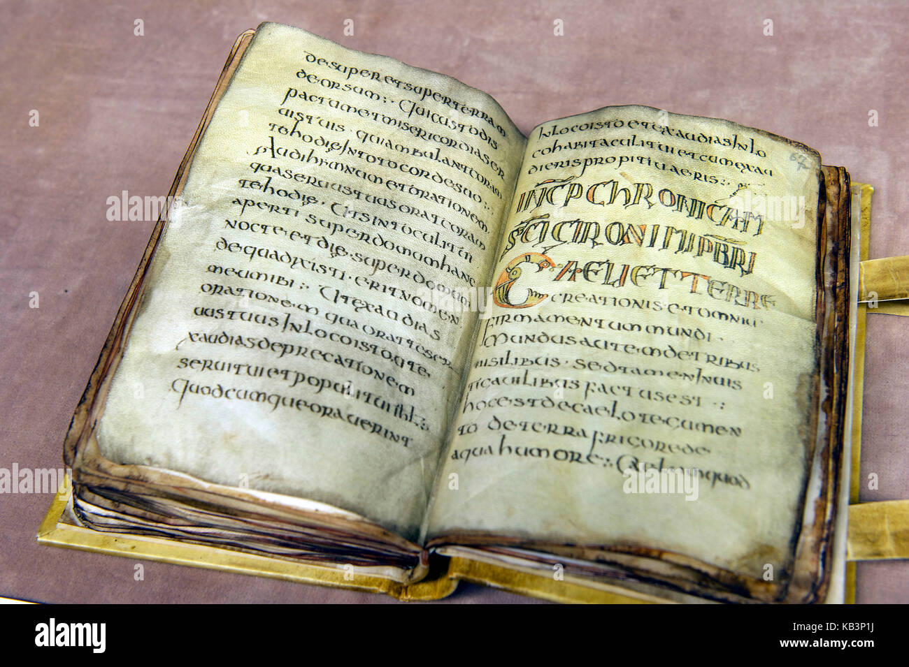 Frankreich, Bas Rhin, dieffenthal, humanistische Bibliothek, merowinger Lektionar aus dem 7. Jahrhundert, das älteste Buch gehalten im Elsass Stockfoto