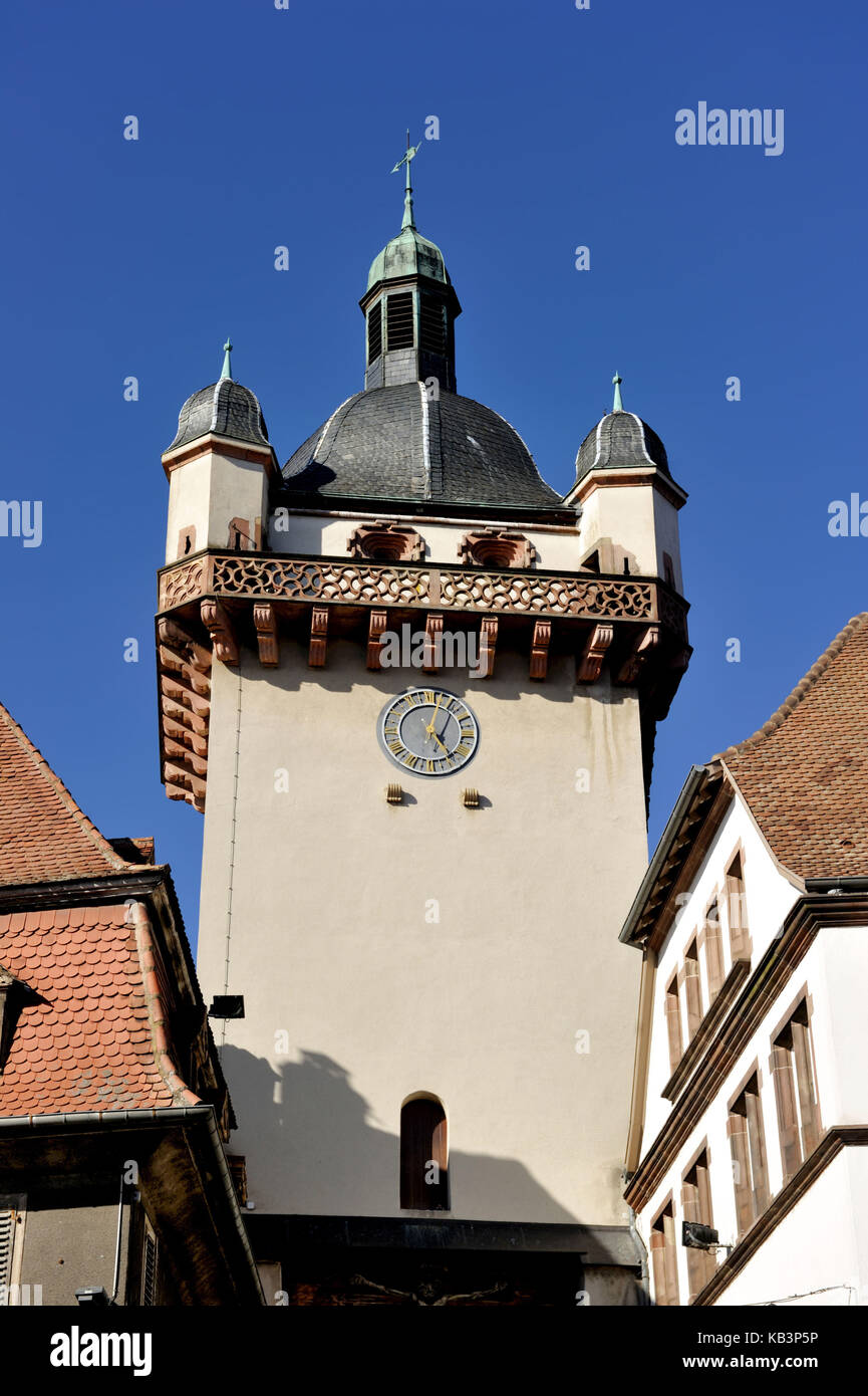 Frankreich, Bas Rhin, dieffenthal, neue oder Clock Tower Stockfoto Frankreich, Bas Rhin, dieffenthal, neue oder Clock Tower Stockfoto