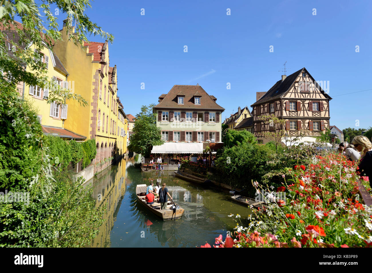 Frankreich, Haut Rhin, Colmar, La Petite Venise Viertel, traditionellen Fachwerkhäusern Stockfoto