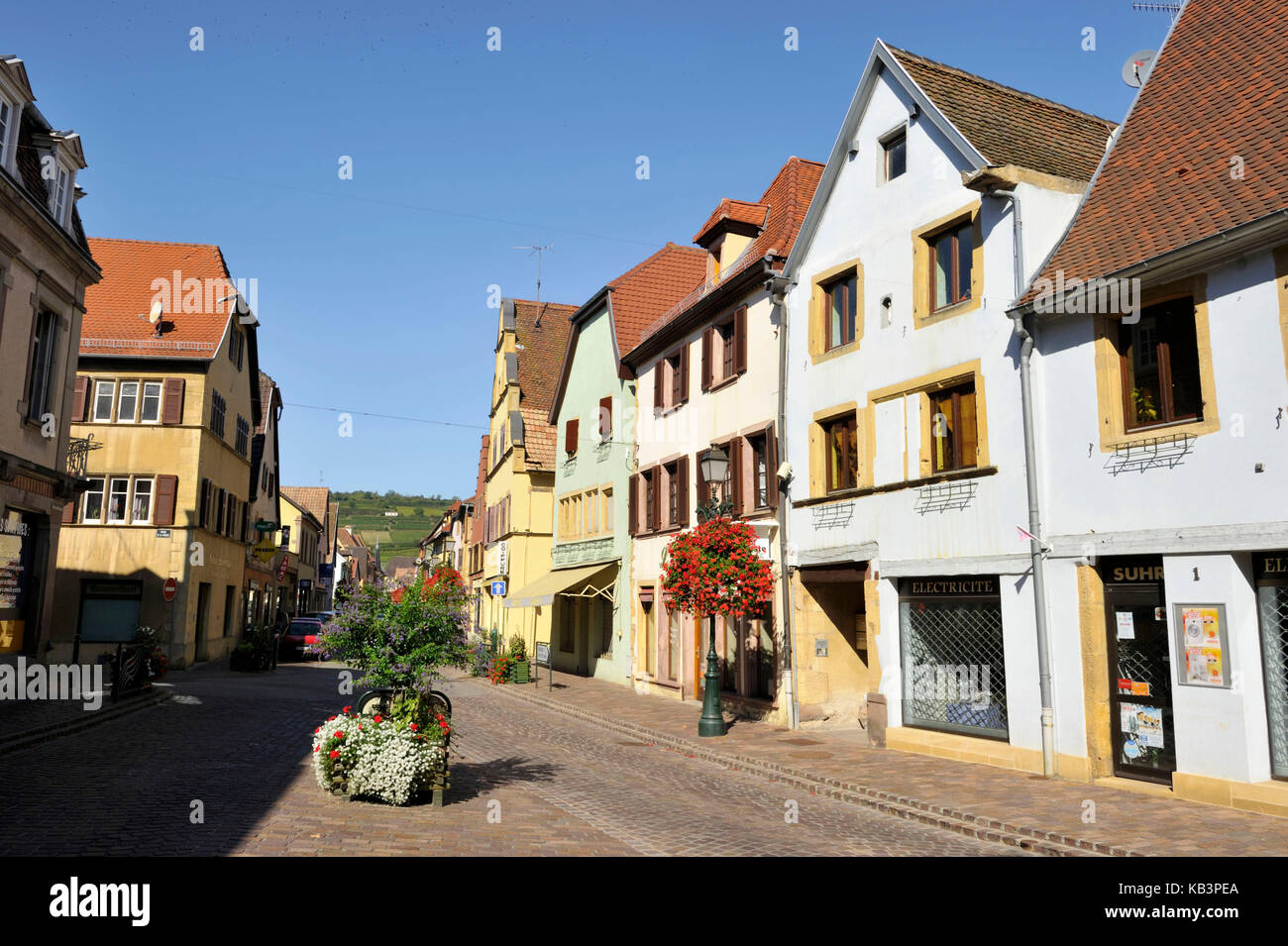 Frankreich, Haut Rhin, Alsace Wein Straße, rouffach Dorf Stockfoto