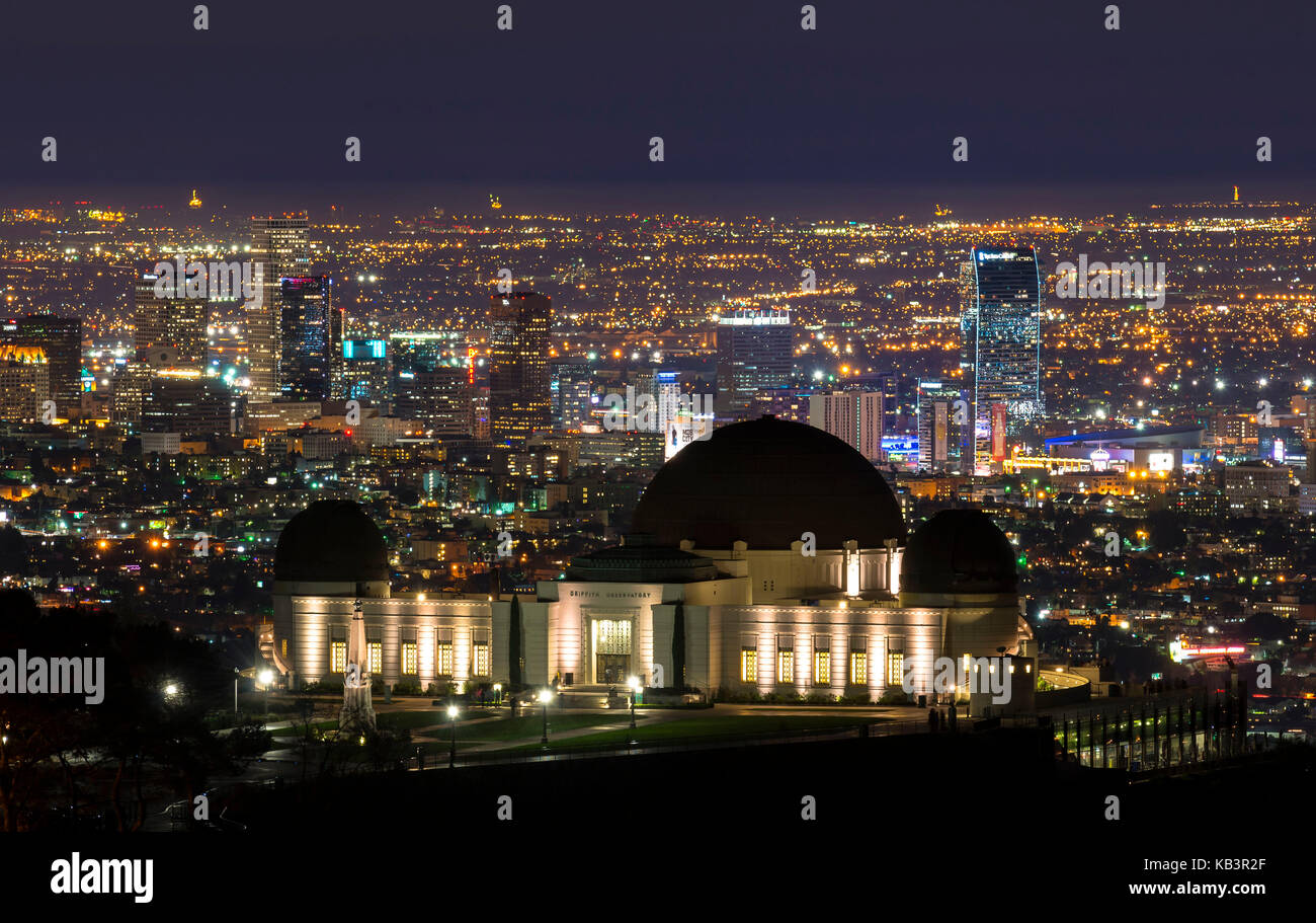 Griffith Observatory und der Innenstadt von Los Angeles, Kalifornien, USA Stockfoto