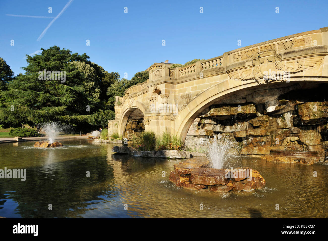 Frankreich, Moselle, Metz, Brunnen unter der Esplanade Stockfoto