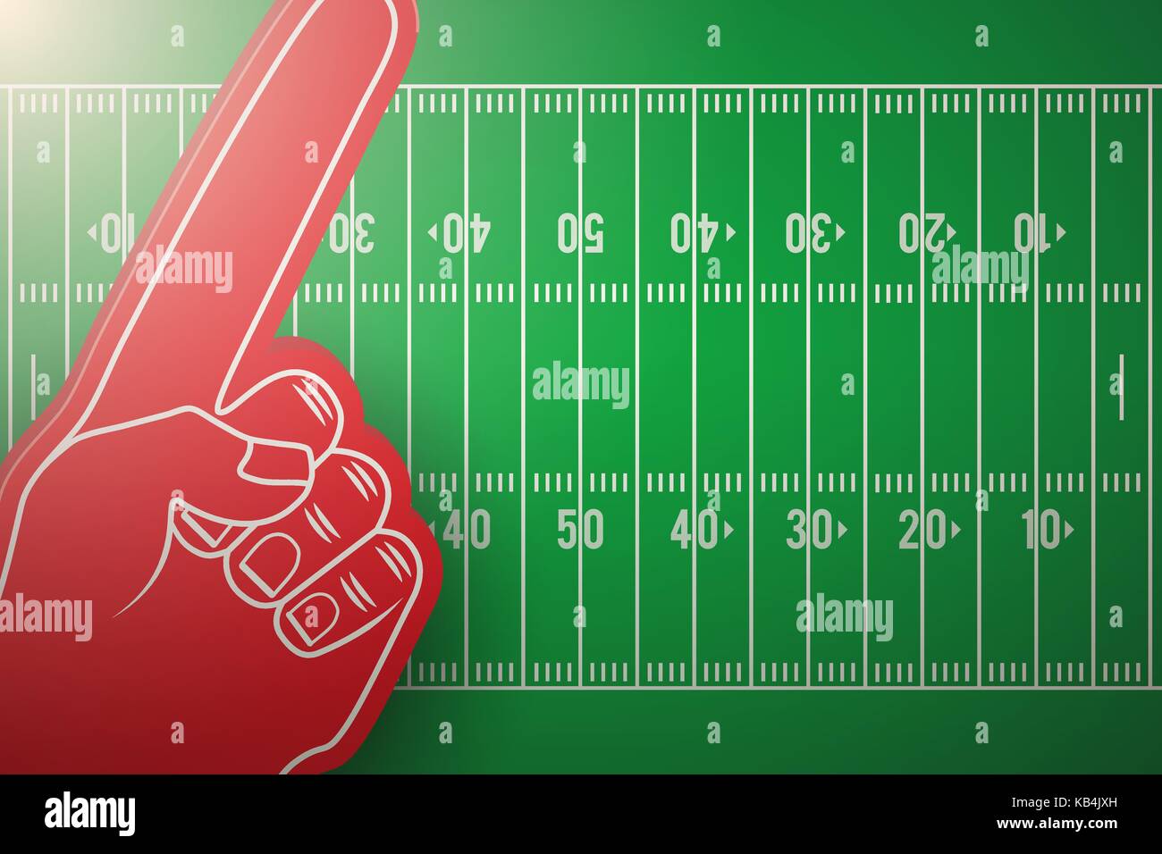 Poster von American Football Feld und Spaß Finger. Stock Vektor