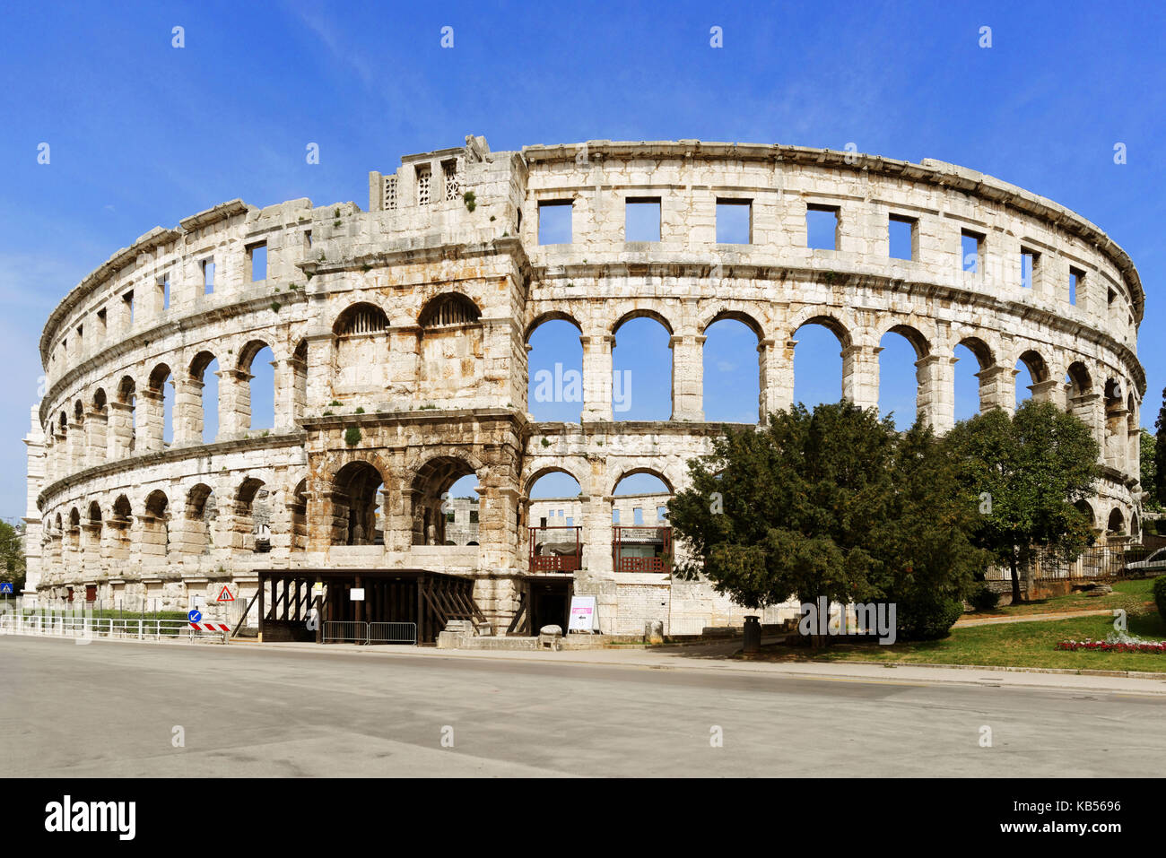 Kroatien, Dalmatien, Adriaküste, Pula, römische Amphitheater Stockfoto