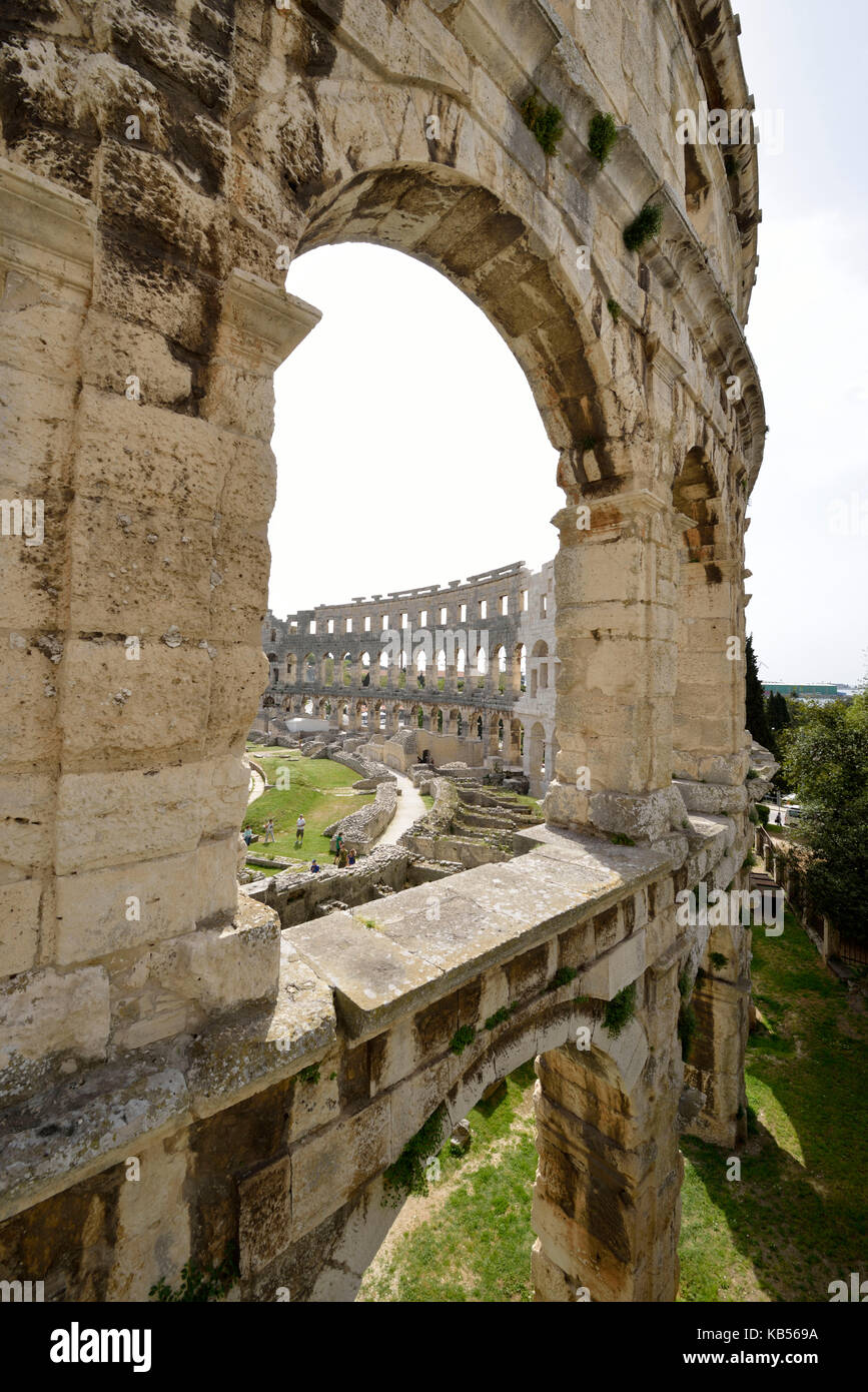 Kroatien, Dalmatien, Adriaküste, Pula, römische Amphitheater Stockfoto