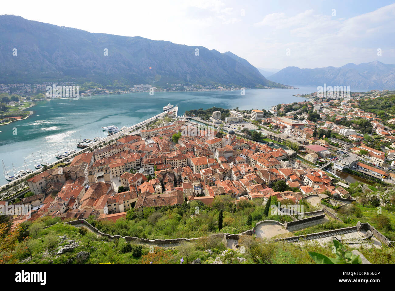 Montenegro, Adria, Bucht von Kotor, Altstadt von Kotor als Weltkulturerbe der Unesco Stockfoto