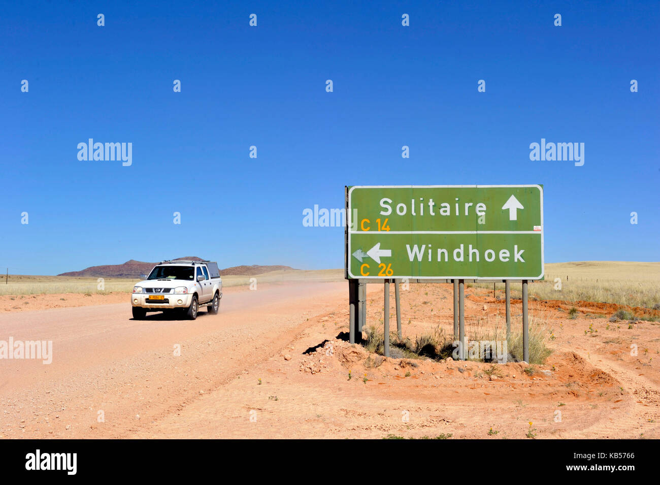 Namibia, Khomas Region, die Straße zu Solitaire Stockfoto