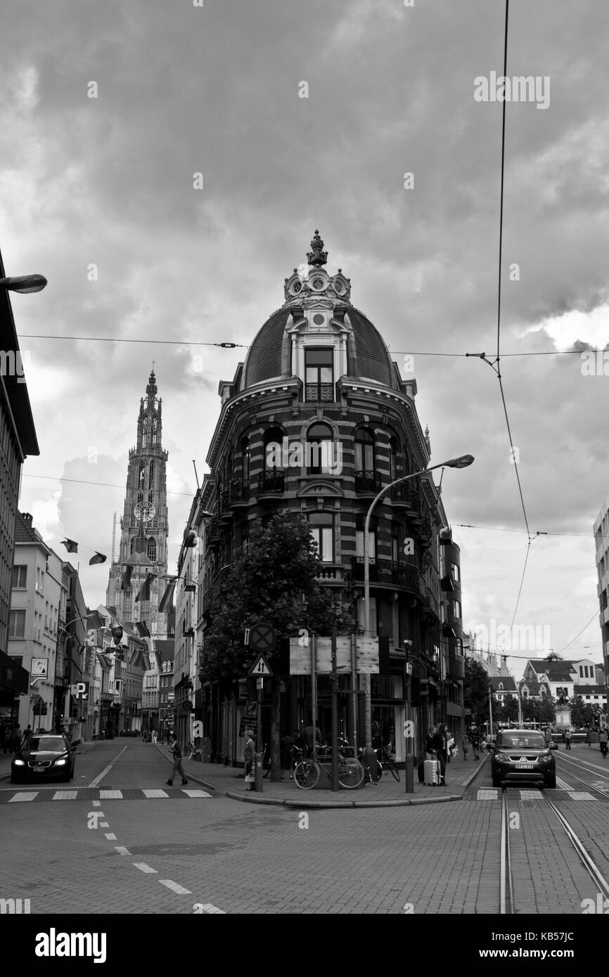 Blick auf die Stadt, Antwerpen, Belgien Stockfoto