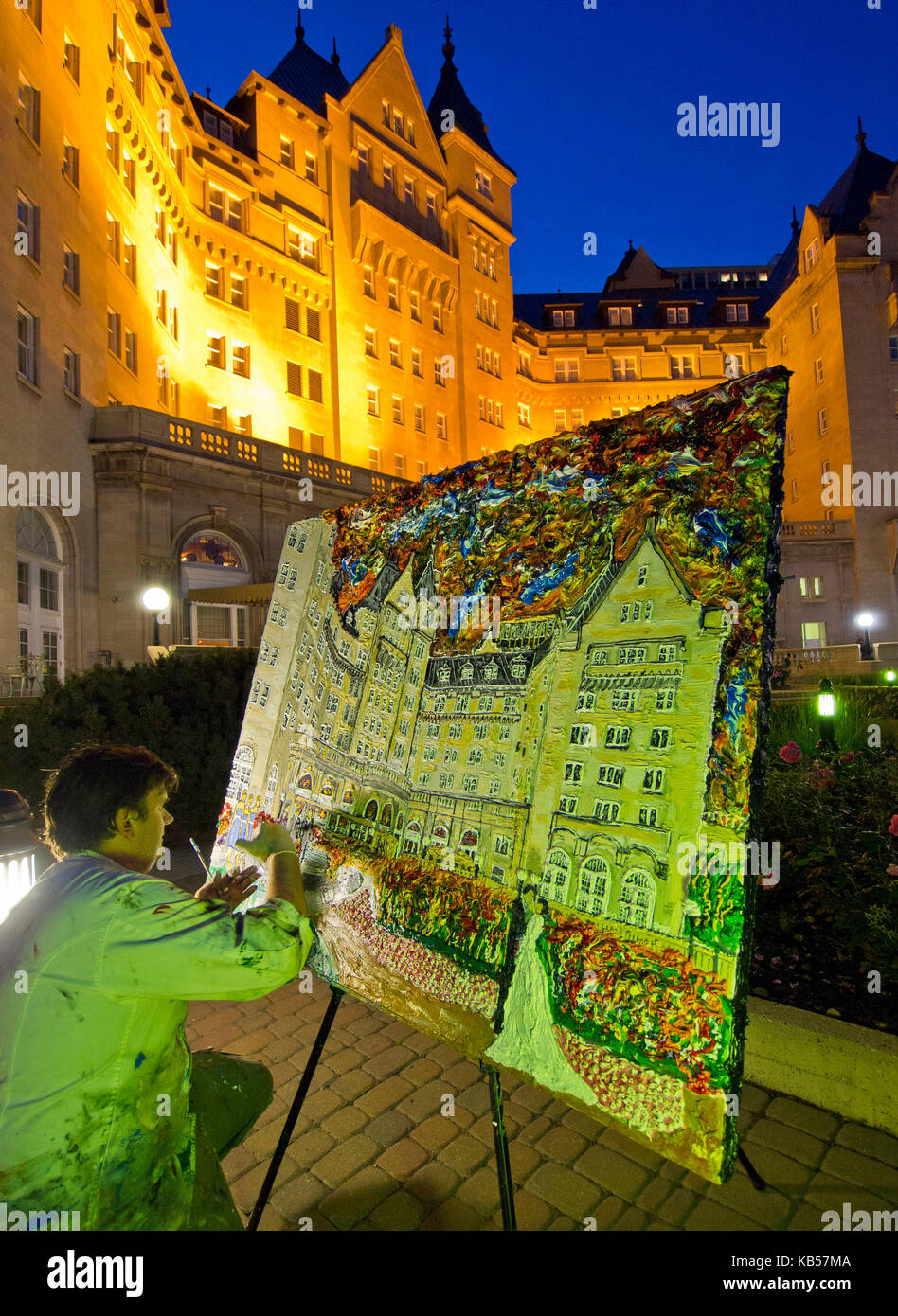 Joes Hochzeitsgemälde im Hotel Macdonald Stockfoto