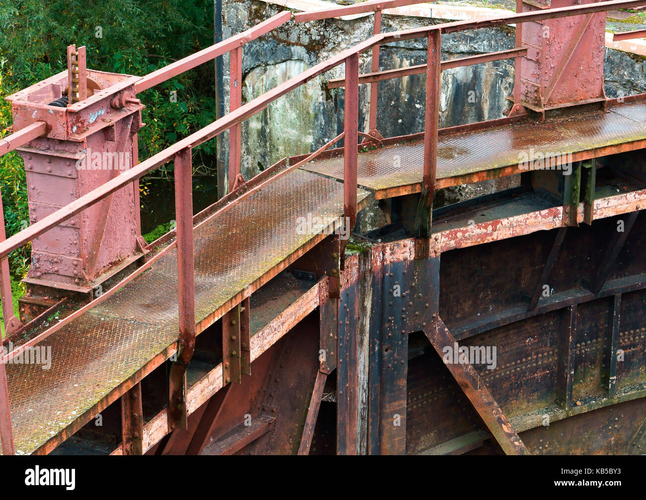 Die Alte hydraulische Aufbau des Gateways Stockfoto